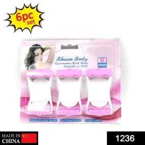 1236 Disposable Body Skin Hair Removal Razor for Women – Pack of 6