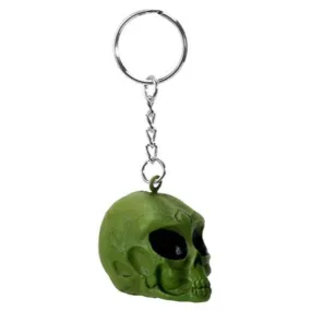 1.25" Green Alien Skull Key Chain