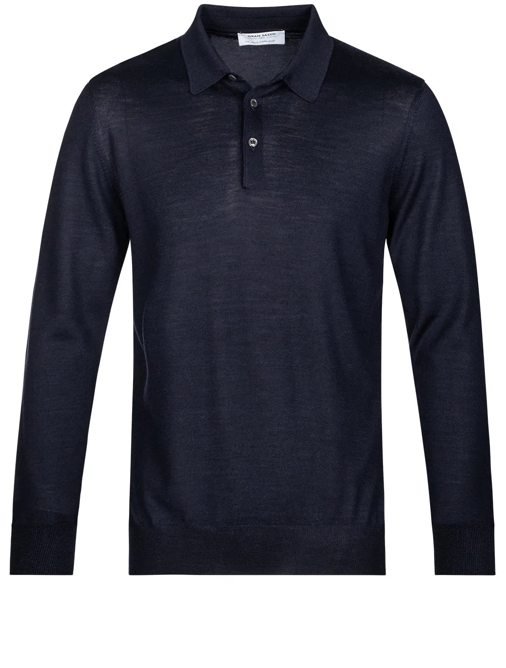 3 Button Longsleeve Polo Shirt Navy