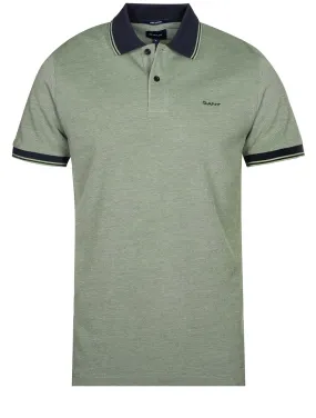 4 colour Oxford Pique Shortsleeve Rugger Basil Green