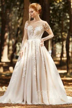 A-Line Court Train Tulle Wedding Dress CW2299