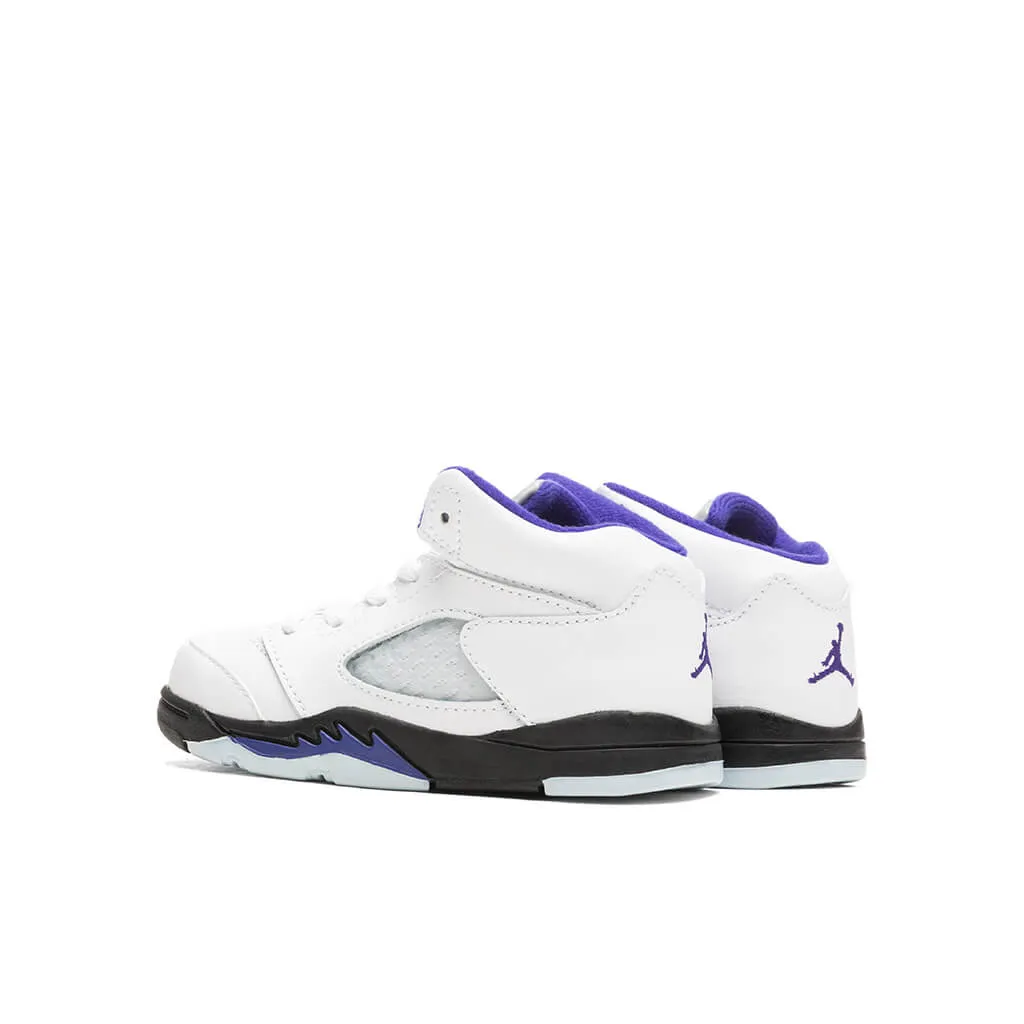 Air Jordan 5 Retro (TD) - White/Dark Concord/Black