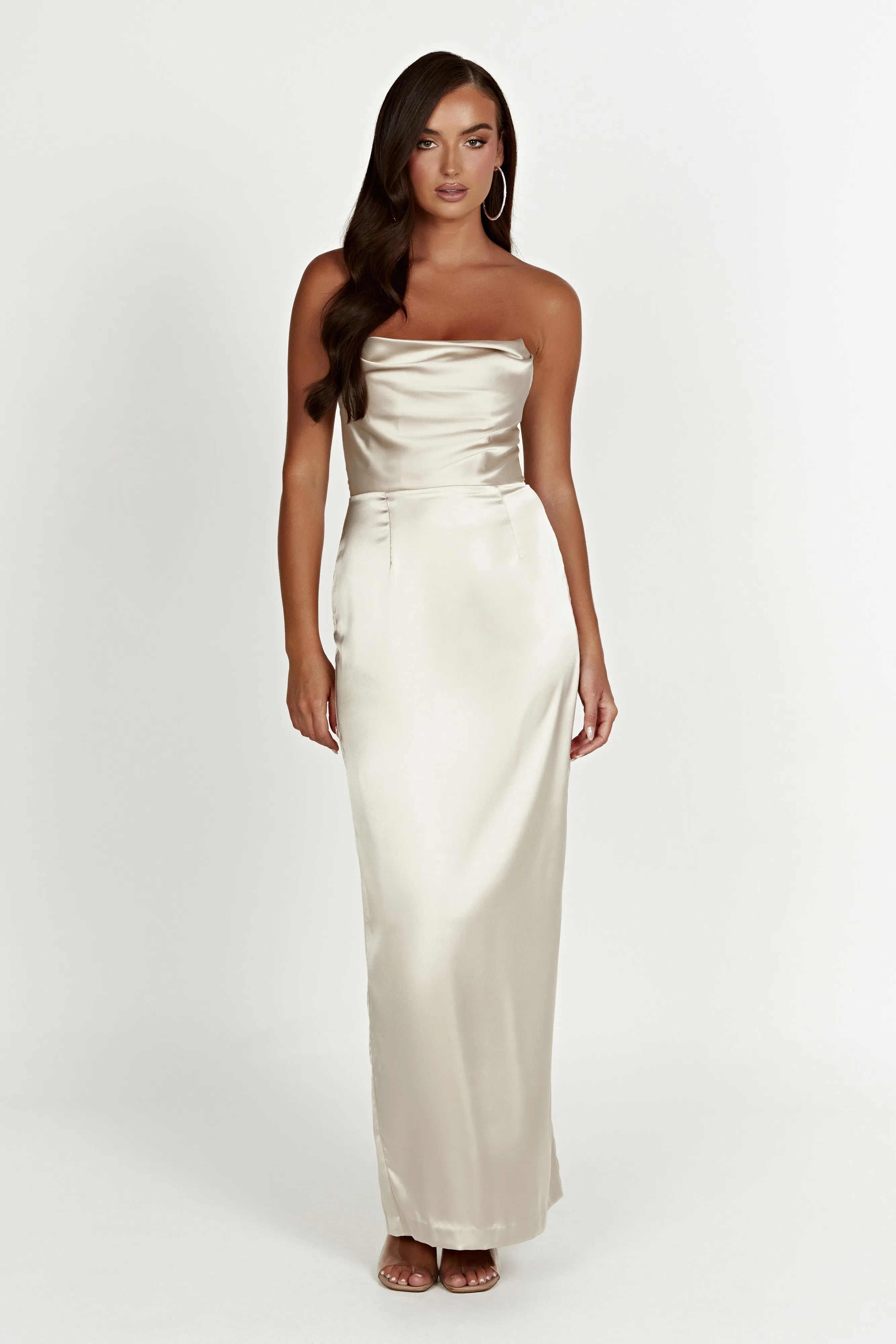 Alanis Strapless Maxi Dress - Champagne