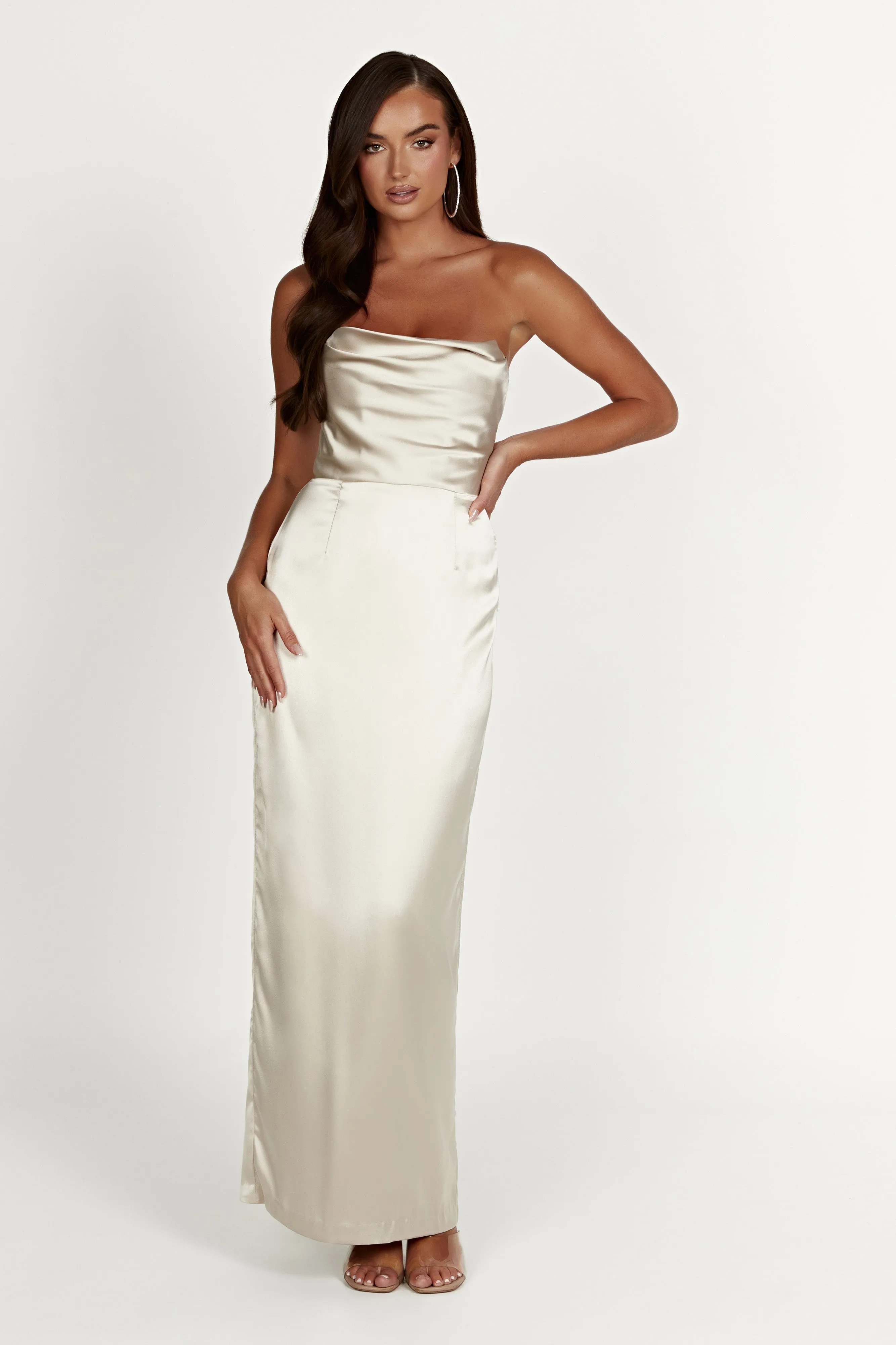 Alanis Strapless Maxi Dress - Champagne