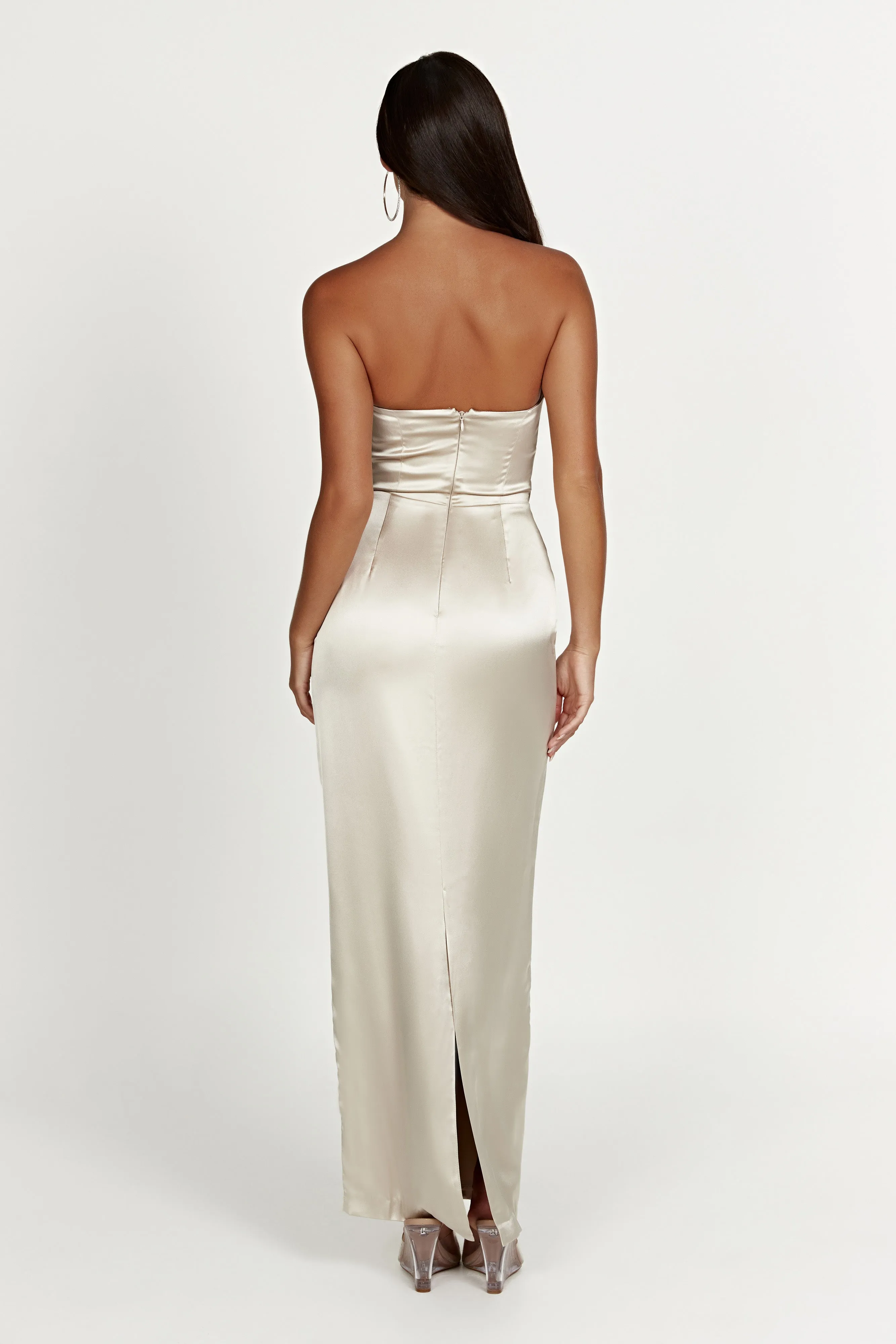 Alanis Strapless Maxi Dress - Champagne