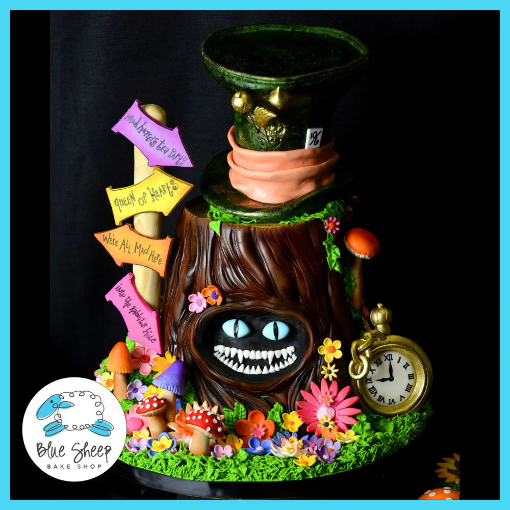 Alice in Wonderland Birthday Cake & Cupcakes