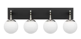 Allie 352B04BLPN 4-Light Vanity Light - Black/Polished Nickel