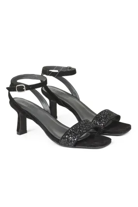 Angulus - Sandal with heel - 2486/1163 Black Glitter/Black