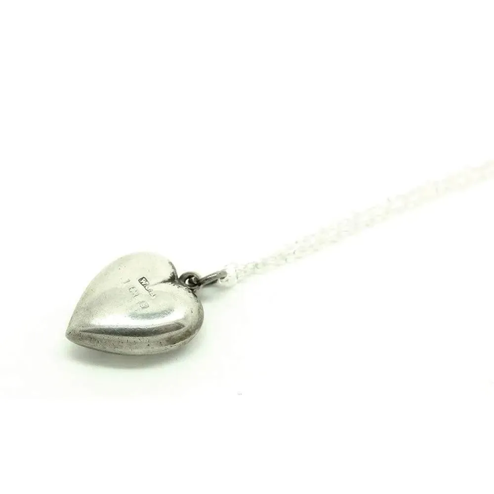 Antique Edwardian Connemara Marble Irish Love Heart Silver Necklace