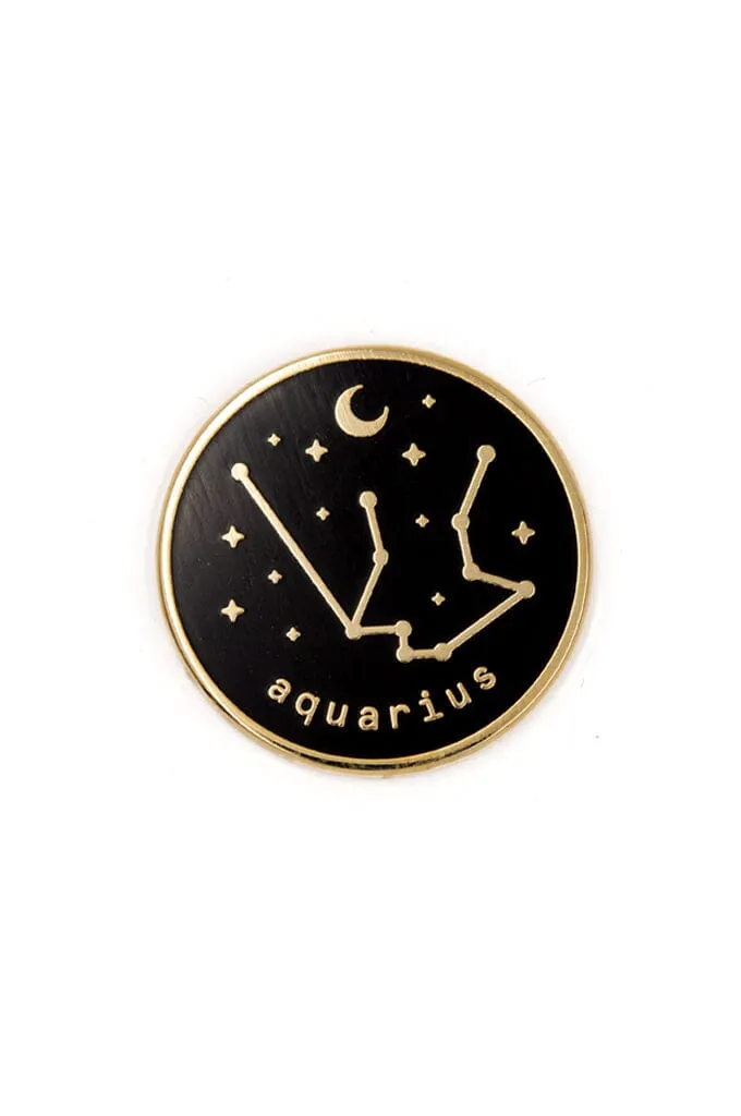 Aquarius Zodiac Enamel Pin (1" wide)