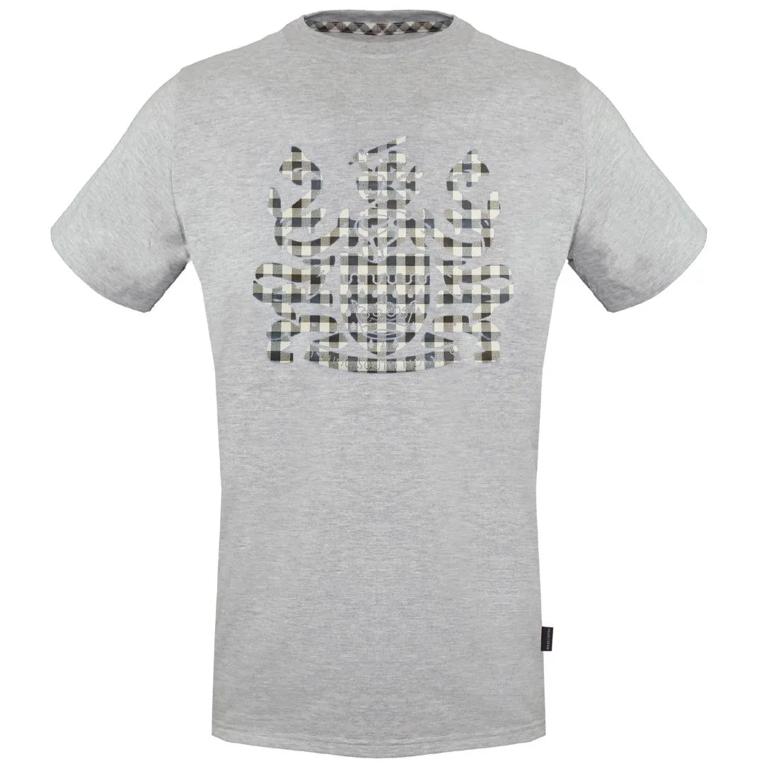 Aquascutum Check Aldis Crest Grey T-Shirt