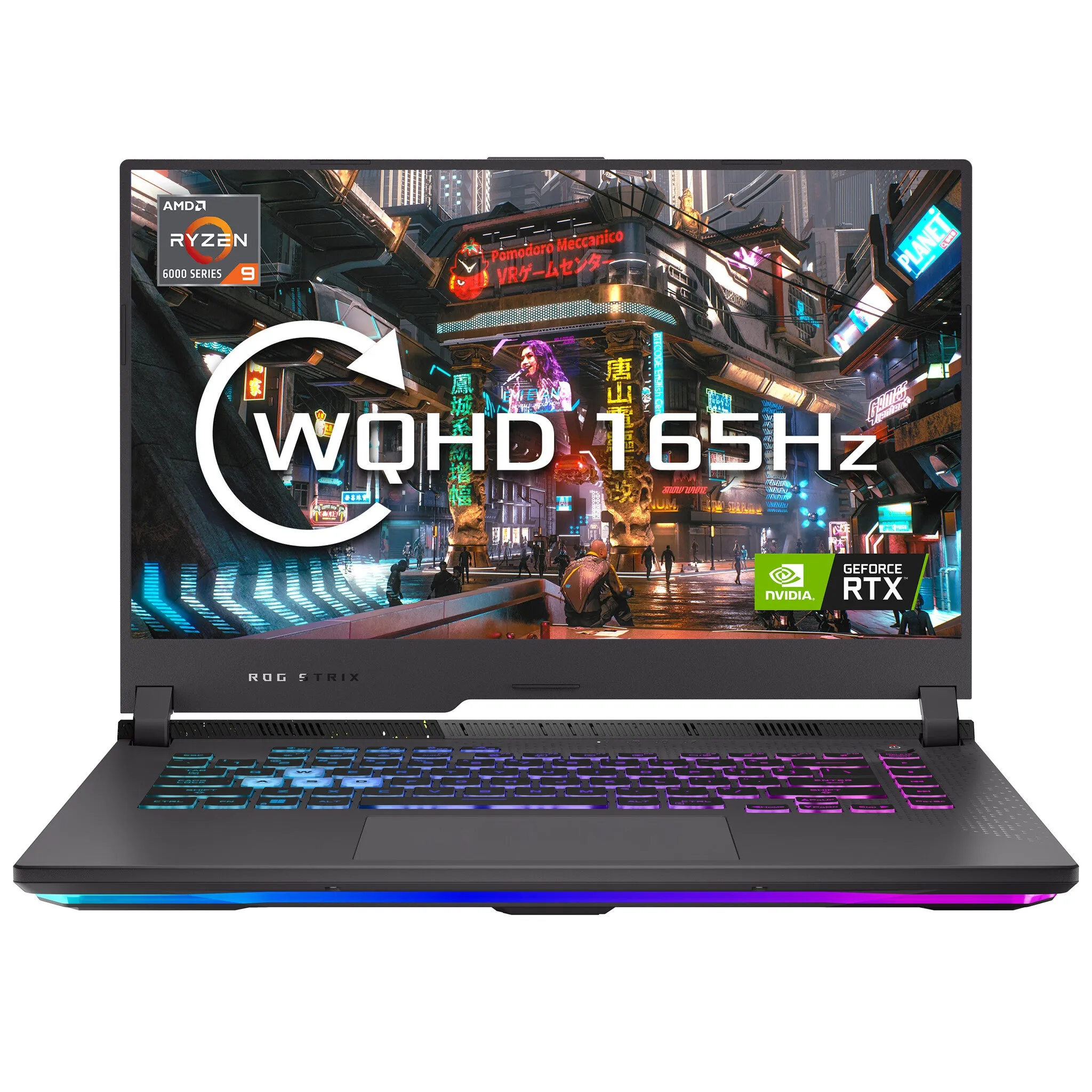 ASUS ROG Strix G15 G513RM-HQ071W Laptop 39.6 cm (15.6") Wide Quad HD AMD Ryzen™ 7 6800H 16 GB DDR5-SDRAM 1 TB SSD NVIDIA GeForce RTX 3060 Wi-Fi 6E (802.11ax) Windows 11 Home Black, Grey