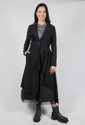 Asymmertic Coat in Organza Antracite