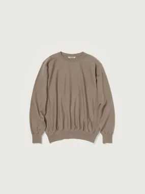 Auralee Elastic High Gauge Sweat Pullover - Gray Beige