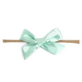 Baby Bow - Mint Satin