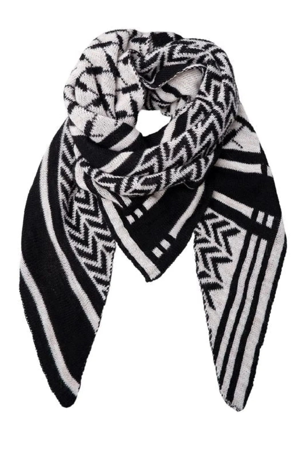 Black Colour - Bcbex Triangle Scarf - Off White