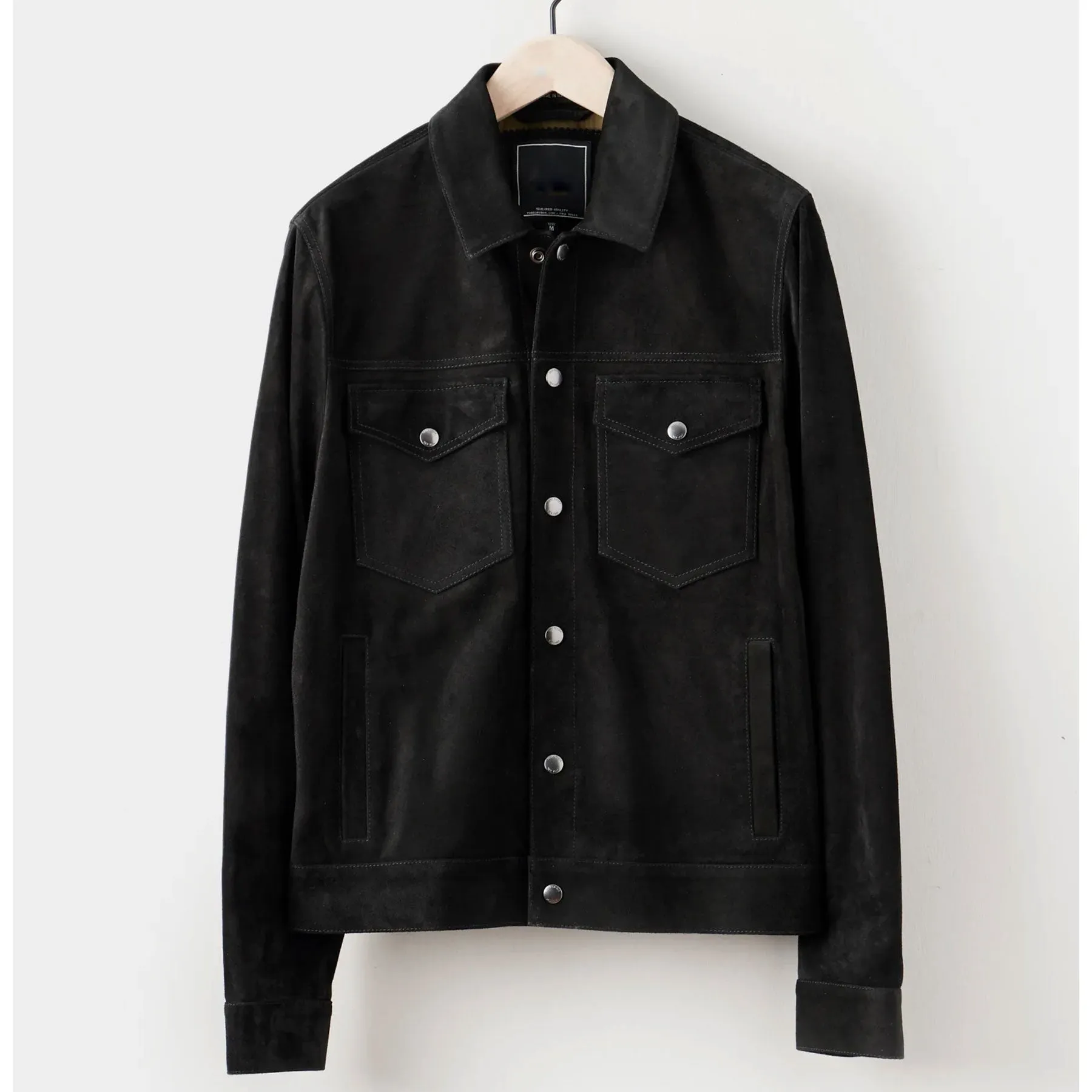 Black Men’s Suede Leather Jacket  Shirt Jeans Style