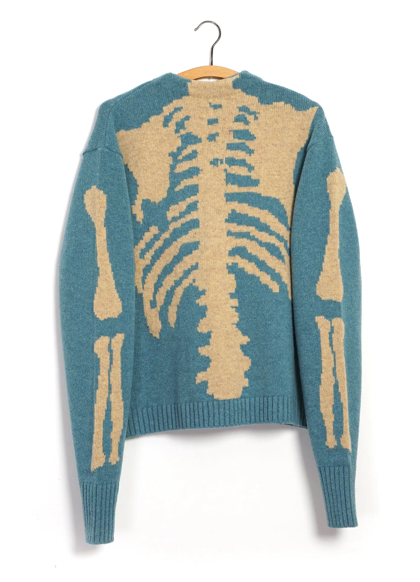 BONE | 5G Cropped Wool Cardigan | Sax