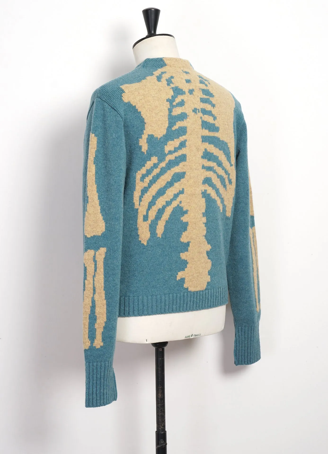 BONE | 5G Cropped Wool Cardigan | Sax