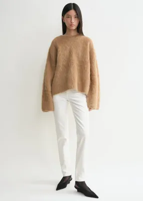 Boxy alpaca knit camel melange