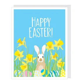 Bunny With Eggs Easter Card