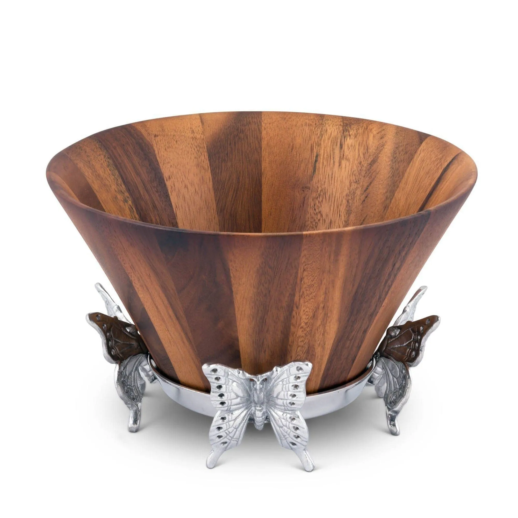 Butterfly Wood Tall Salad Bowl