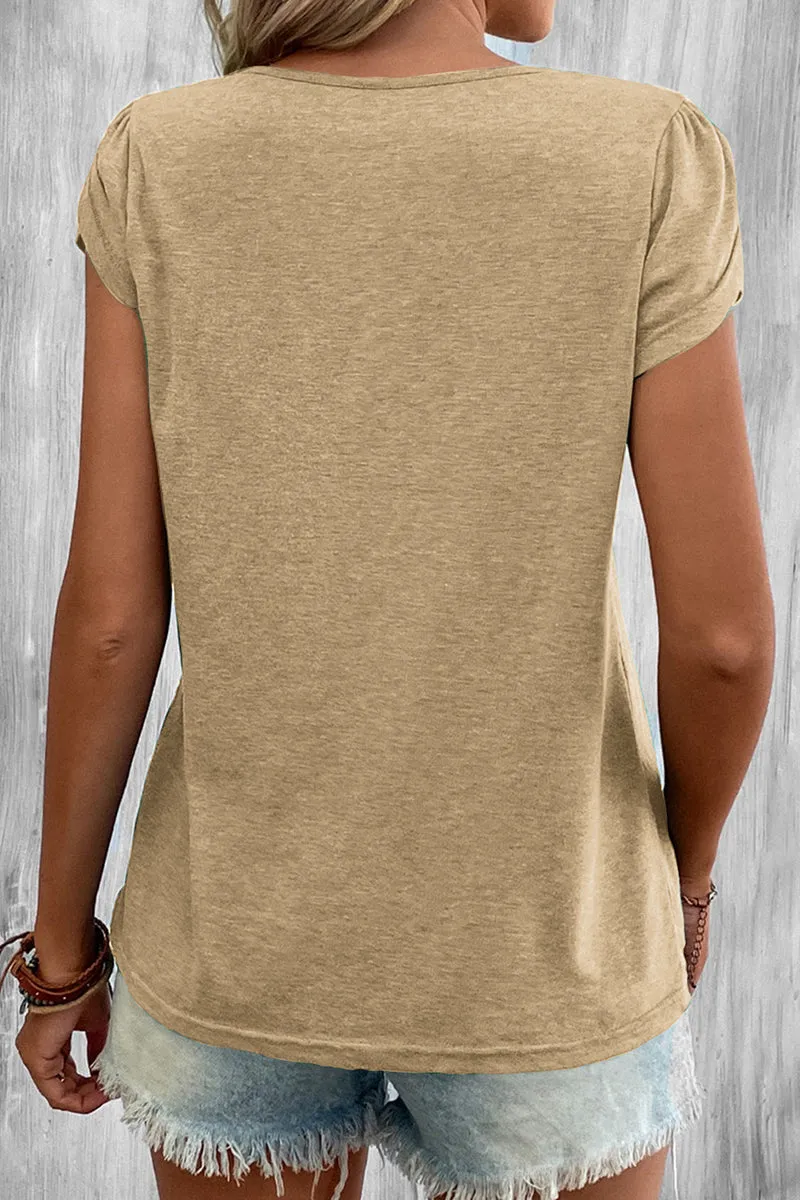 Casual Simplicity Solid V Neck T-Shirts(9 Colors)