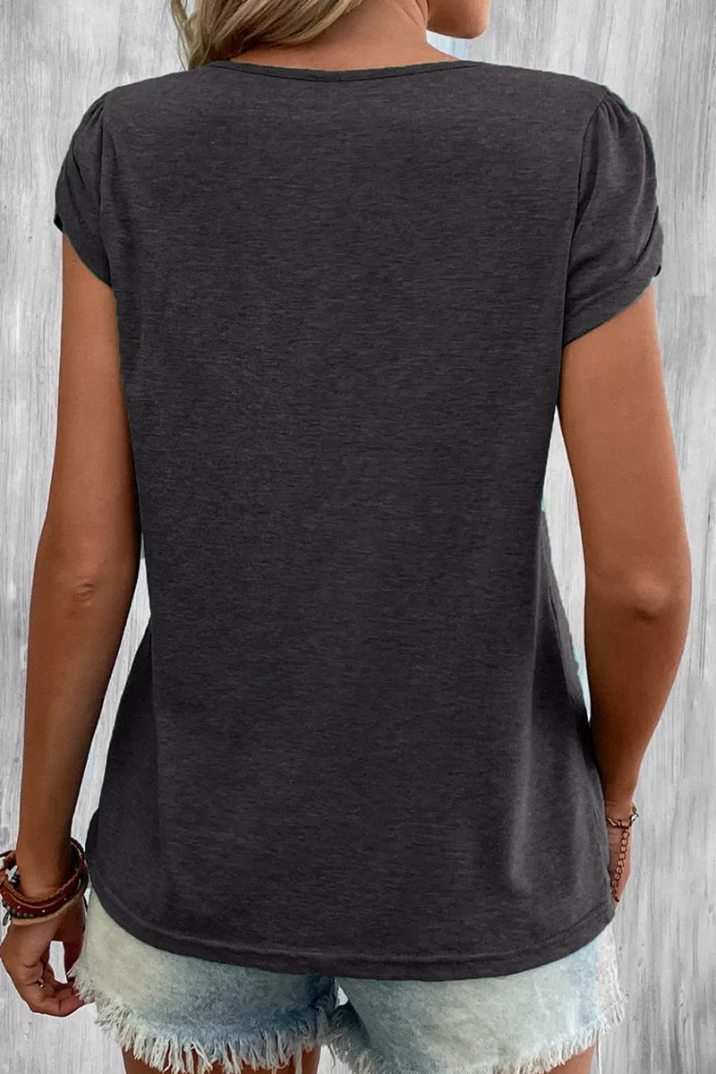 Casual Simplicity Solid V Neck T-Shirts(9 Colors)