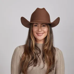 Cattleman Chocolate | Womens Felt Brown Cowgirl Hat  - Bourbon Cowgirl