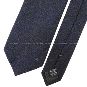 CHANEL tie COCO mark Black/Navy Silk100%[EXCELLENT][Authentic]