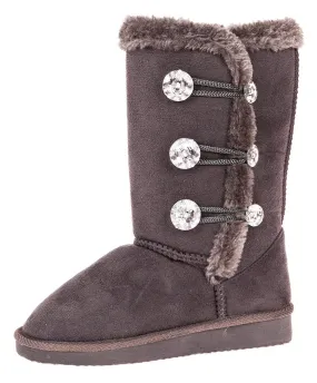 Chatties Toddler Girls 5" Winter Boot with Rhinestones 11/12 Gray