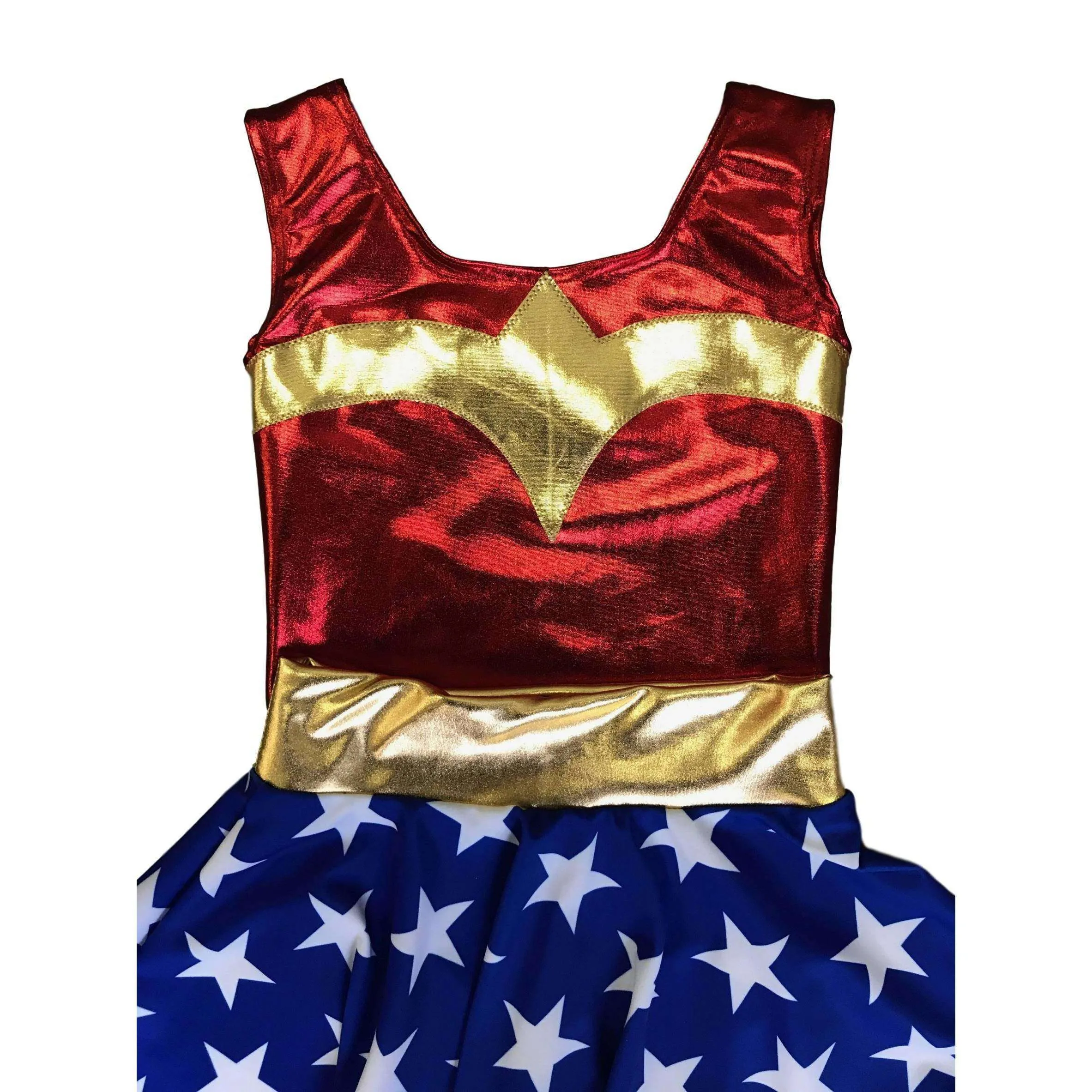 Children's Metallic Wonder Woman Costume w/ Stars Skirt