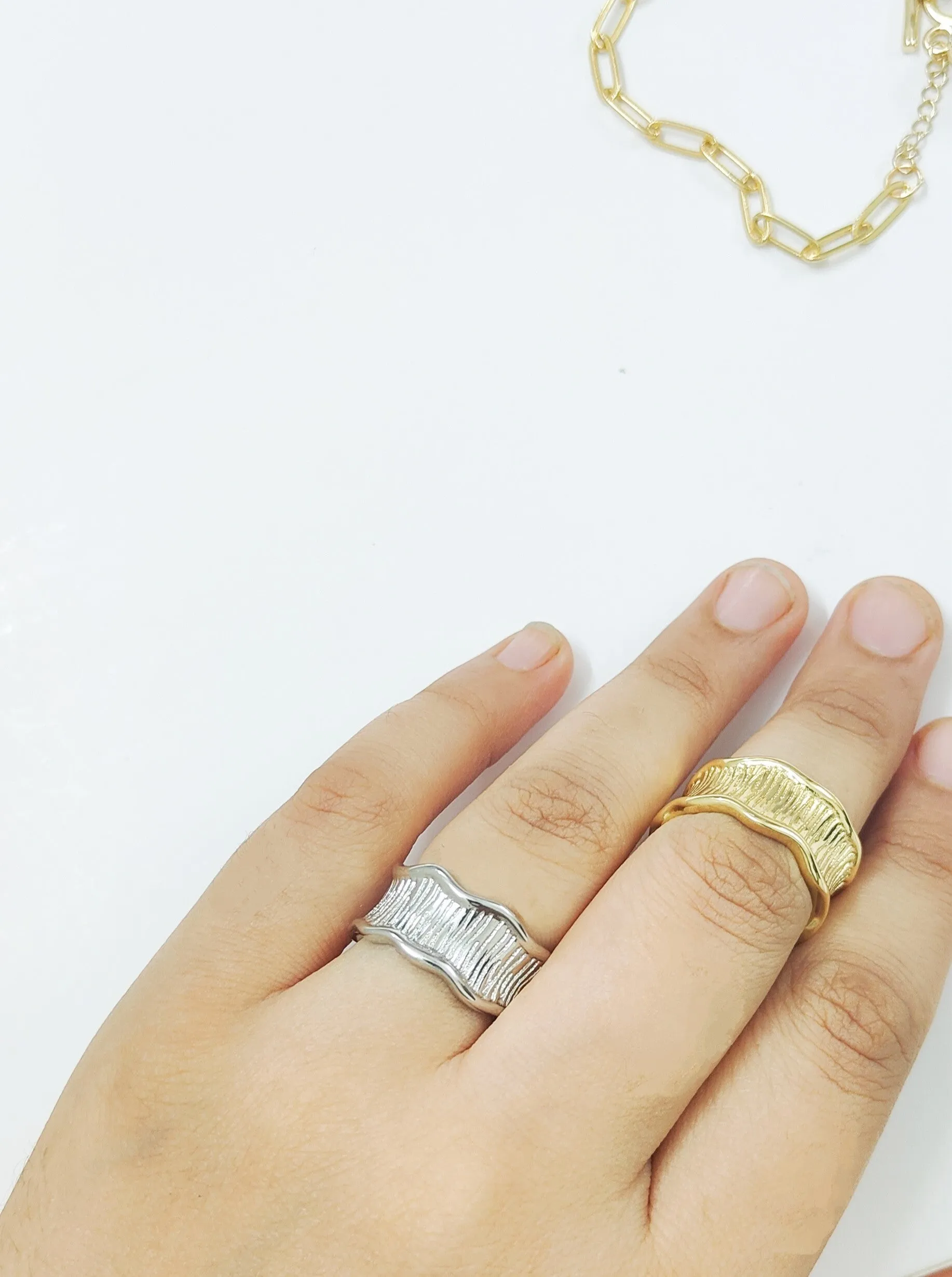 Concave Irregular Wave Ring (Select From Drop Down Menu)