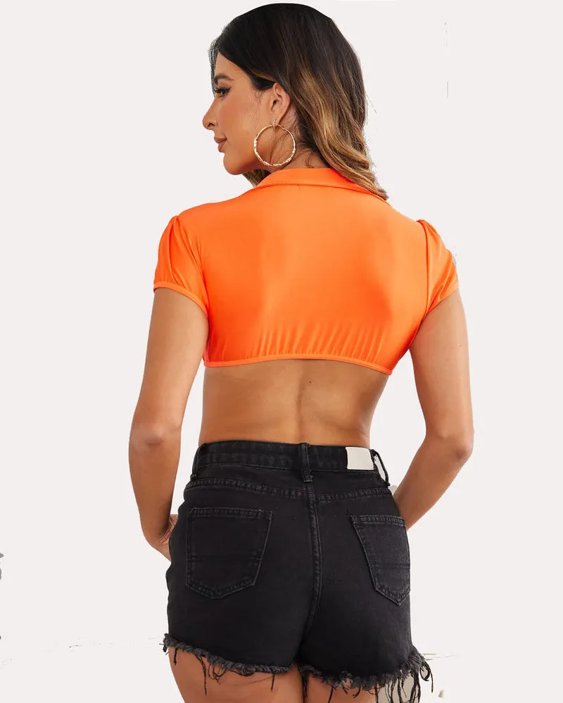 Crop Top Tie up Cosplay Shirt