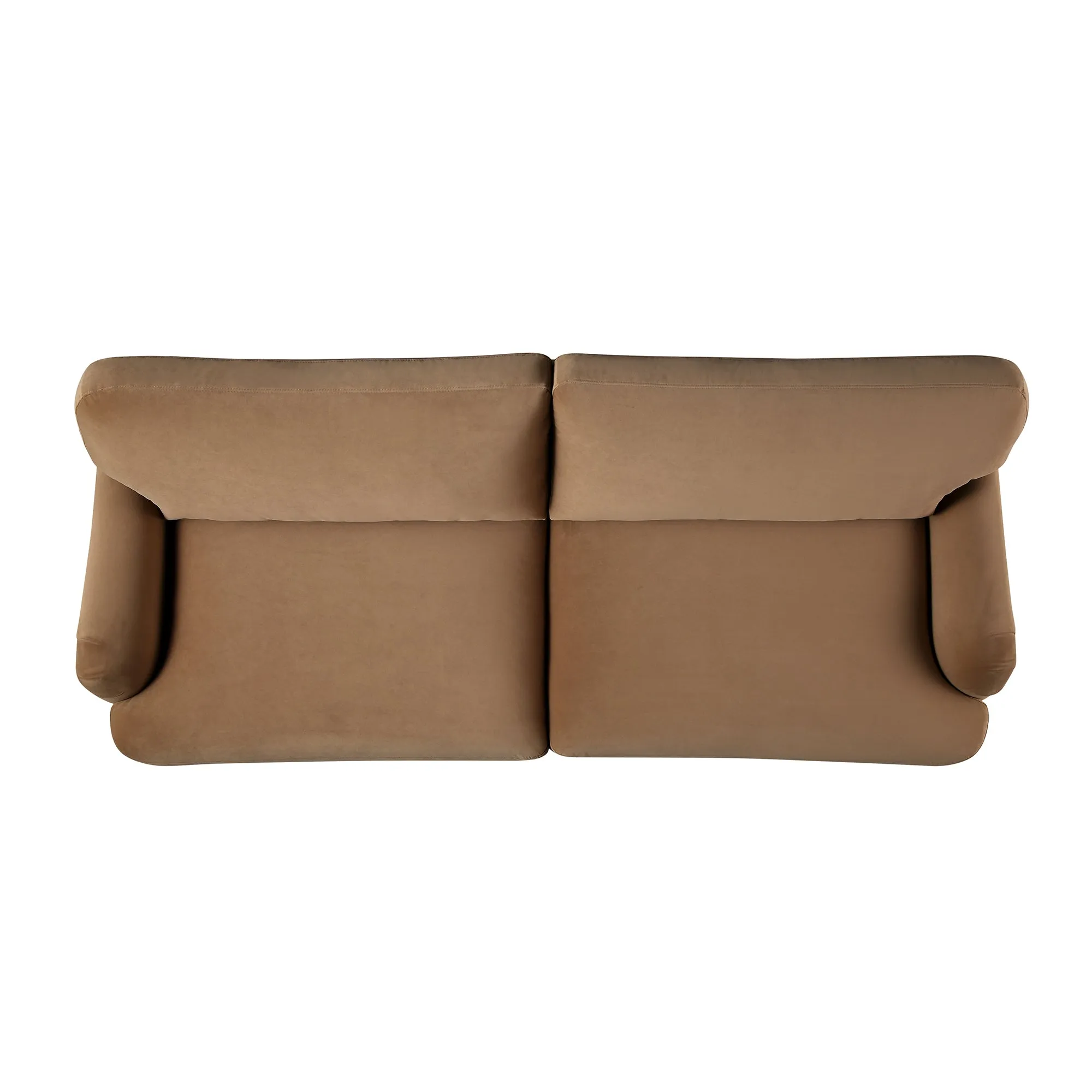 Daphnis Camel Velvet Sofa, 3-Seater