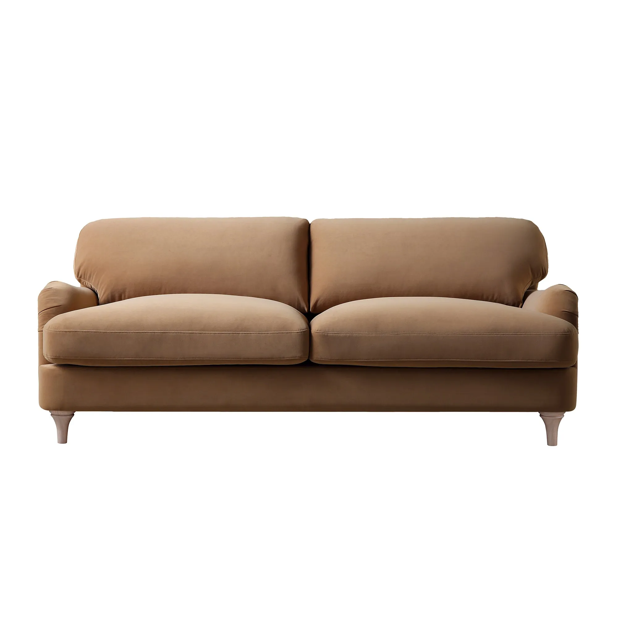 Daphnis Camel Velvet Sofa, 3-Seater