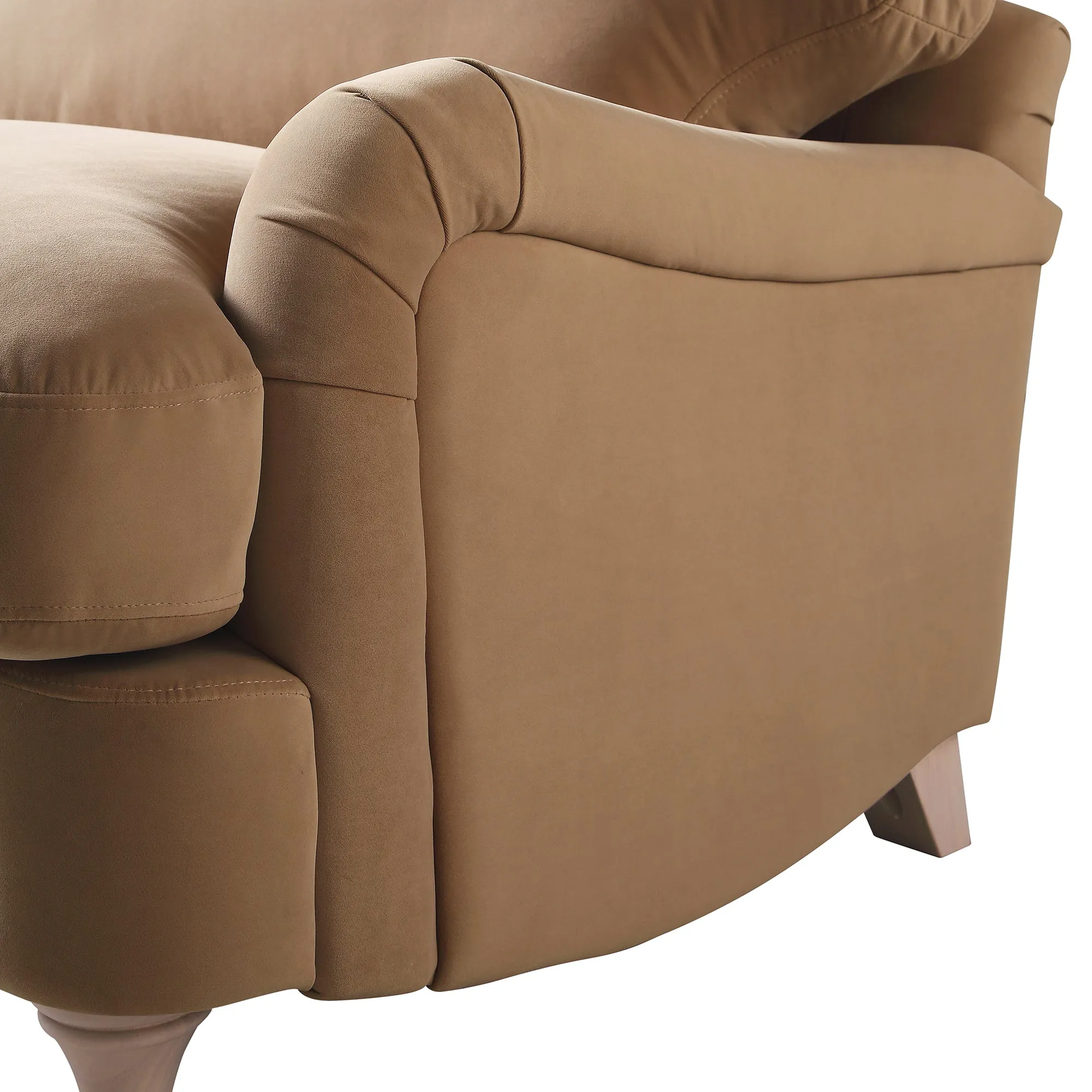 Daphnis Camel Velvet Sofa, Loveseat