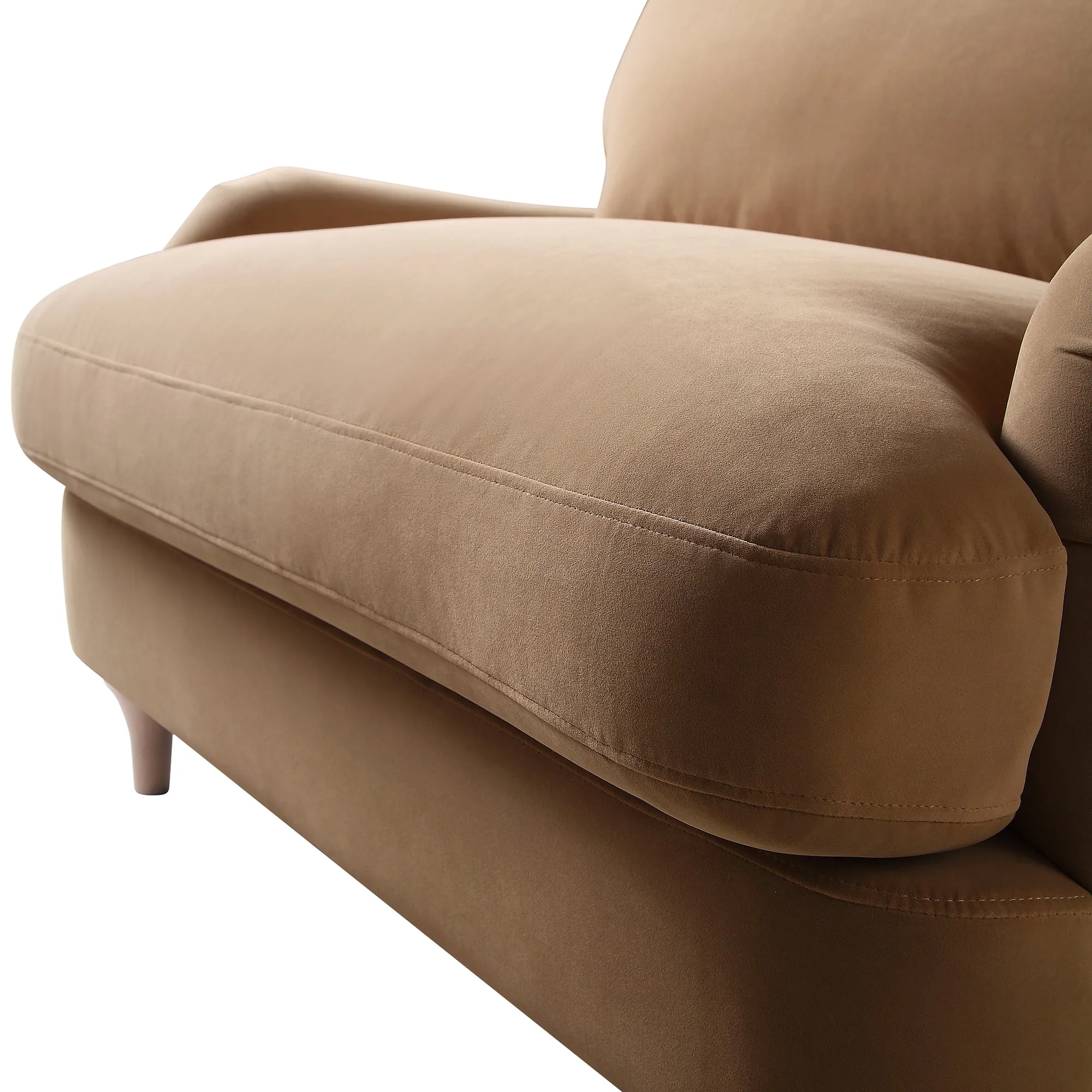 Daphnis Camel Velvet Sofa, Loveseat