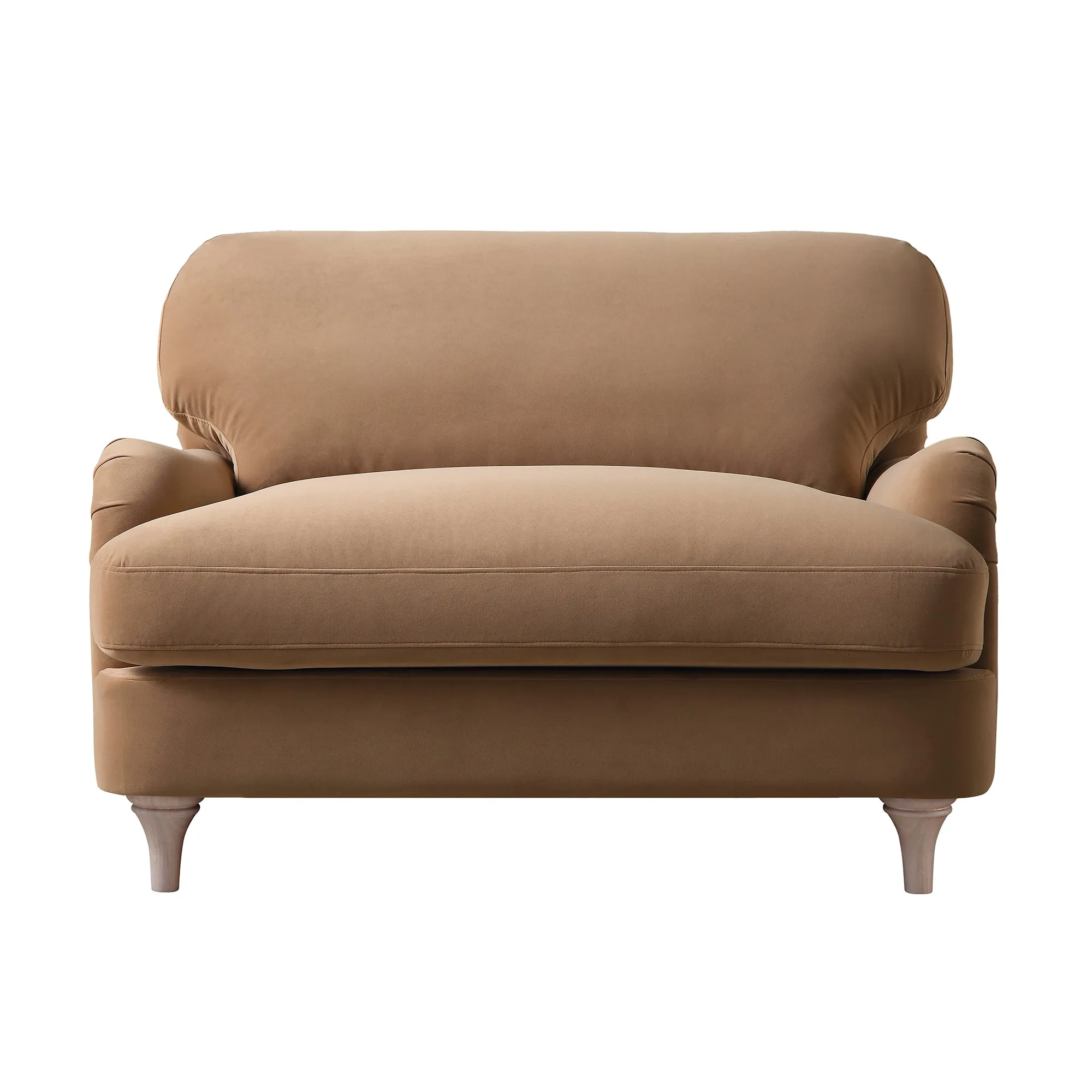 Daphnis Camel Velvet Sofa, Loveseat