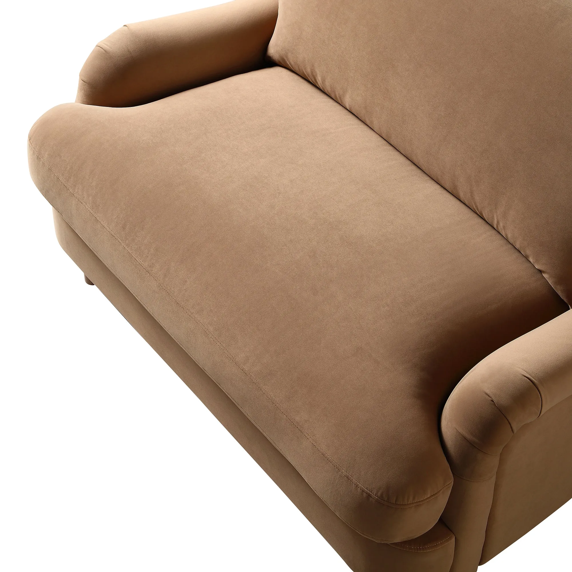 Daphnis Camel Velvet Sofa, Loveseat