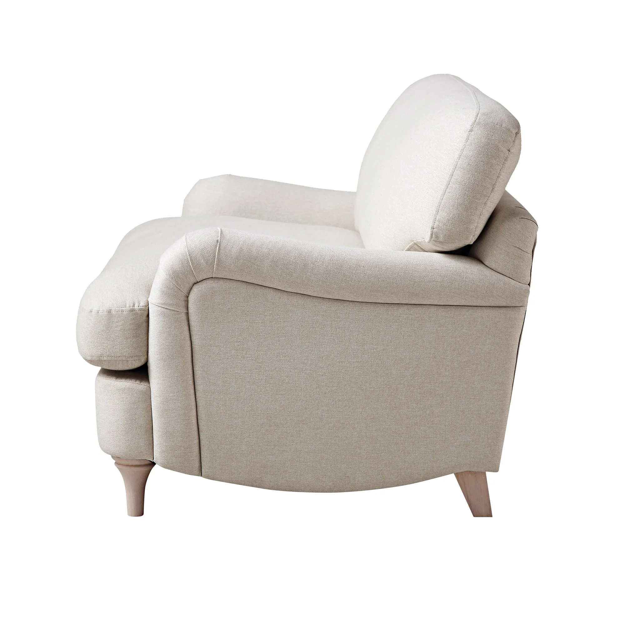 Daphnis Oatmeal Fabric Sofa, Loveseat