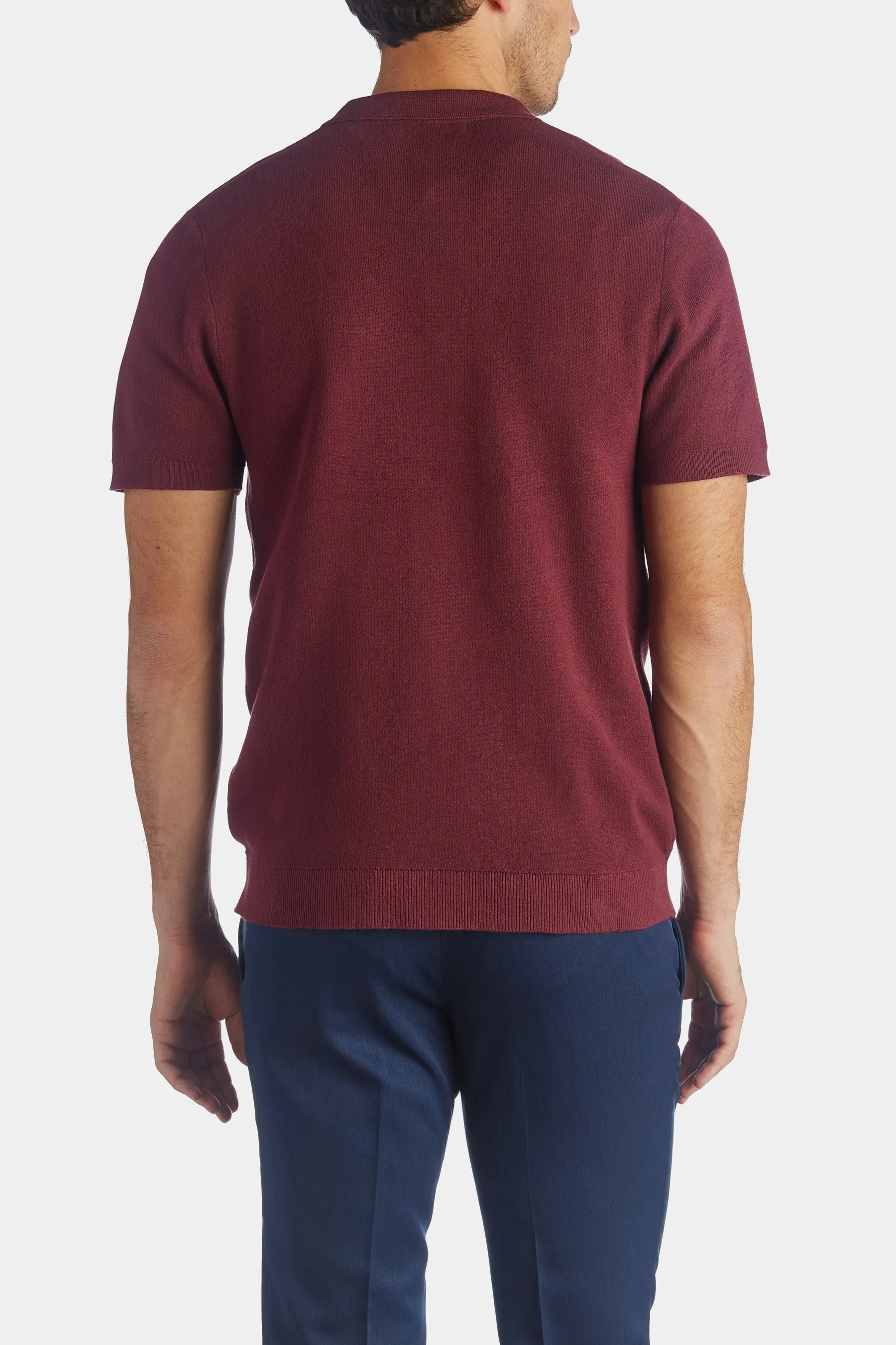 Florence Short Sleeve Knit Zip Polo T-Shirt