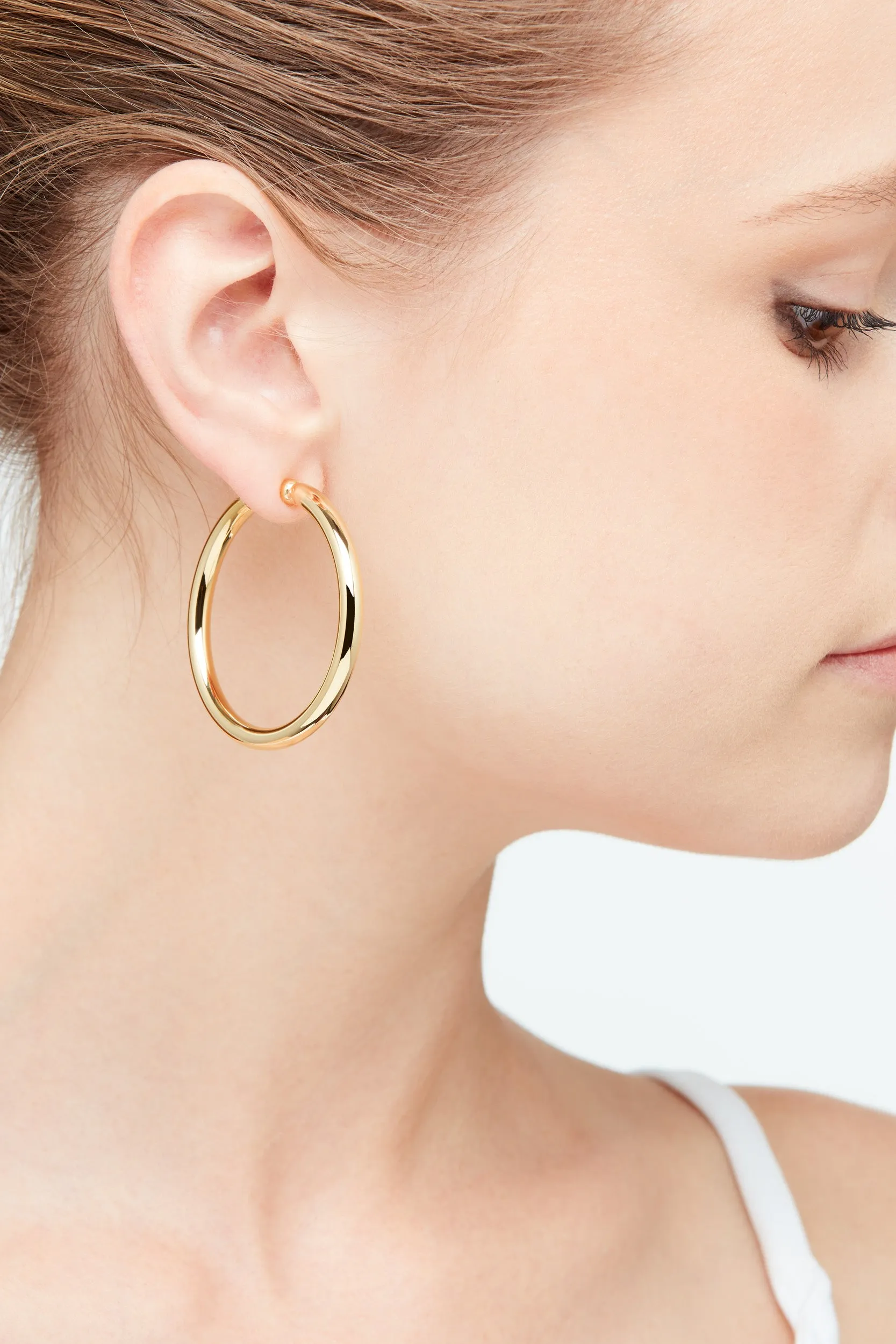 Gold Large Hoop Clip Earrings