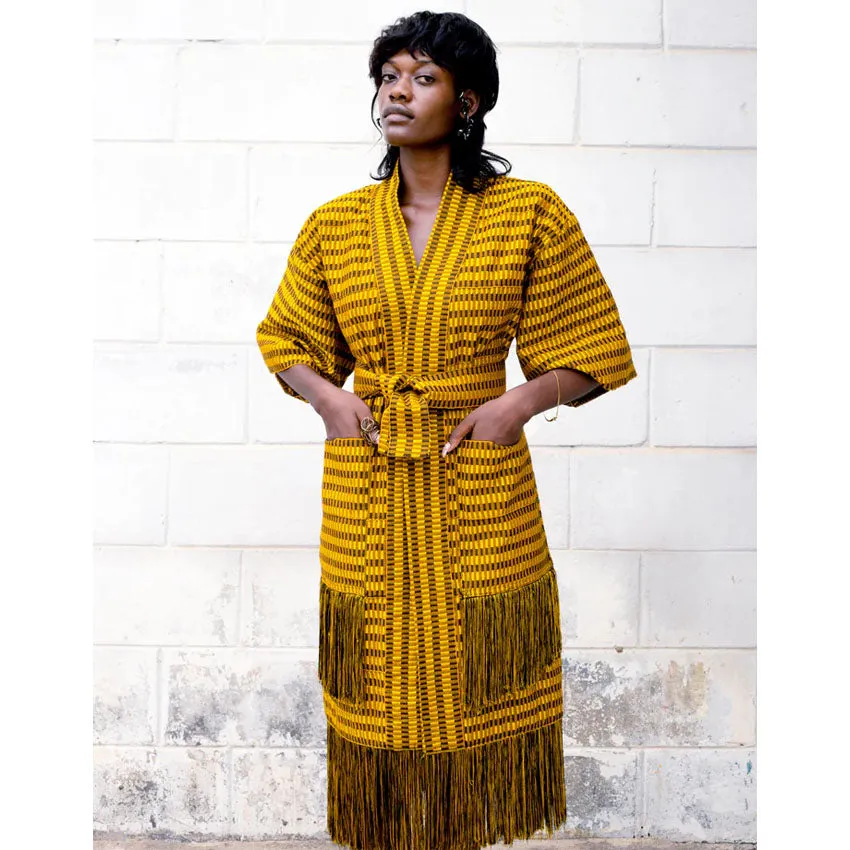 Golden Black Woven “Chacha” Robe