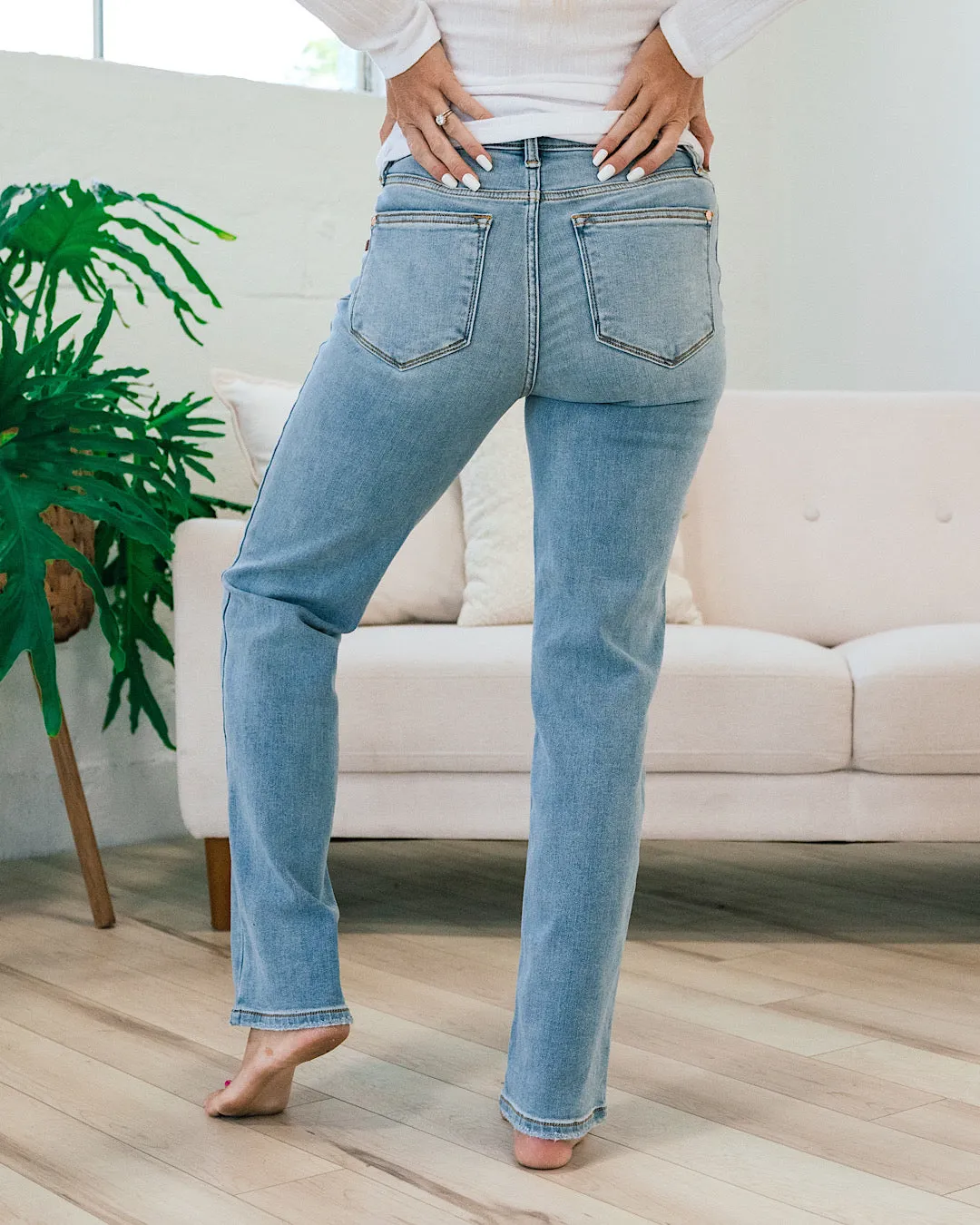 Judy Blue Alexa Thermal Straight Jeans - Regular and Plus