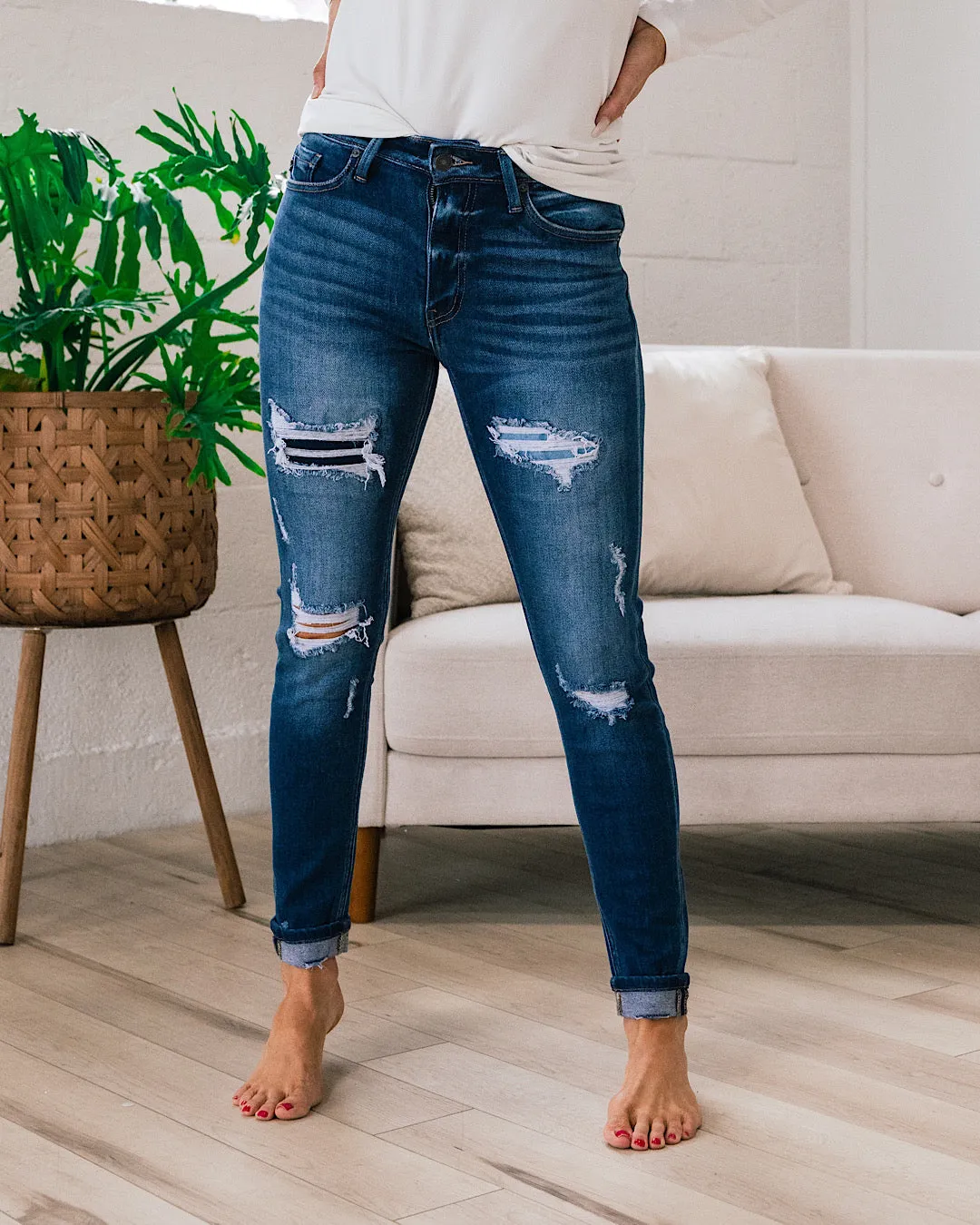 KanCan Adria Distressed Roll Hem Skinny Jeans FINAL SALE