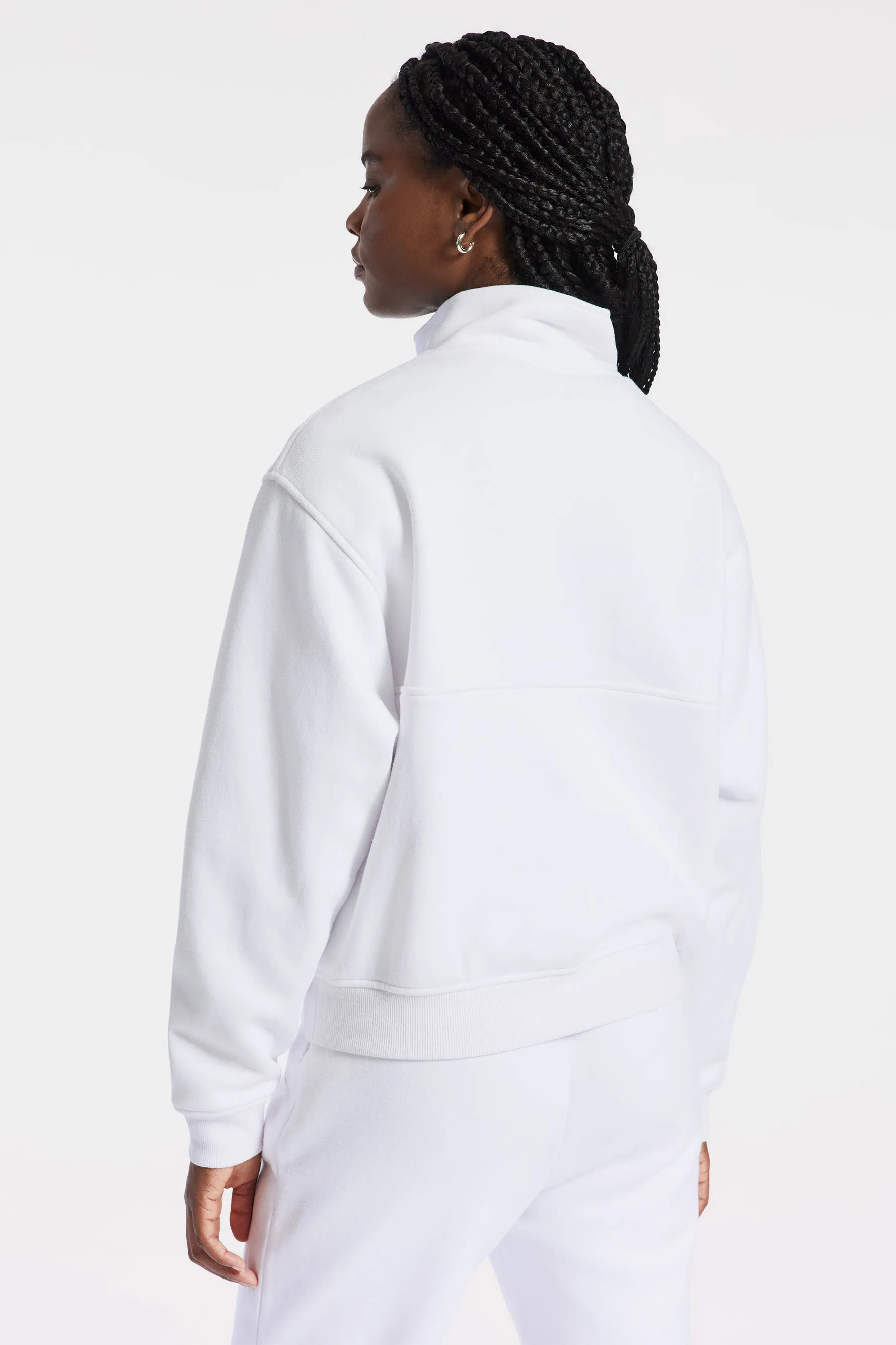 Les Sports Bandier 1/2 Zip Sweatshirt - White/cordovan