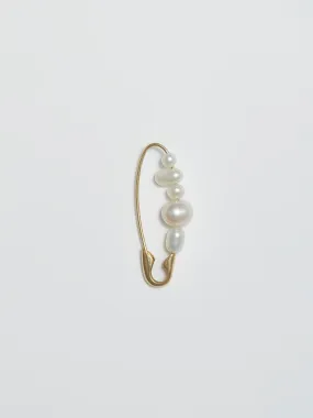 Mixed Pearl Safety Pin Earring