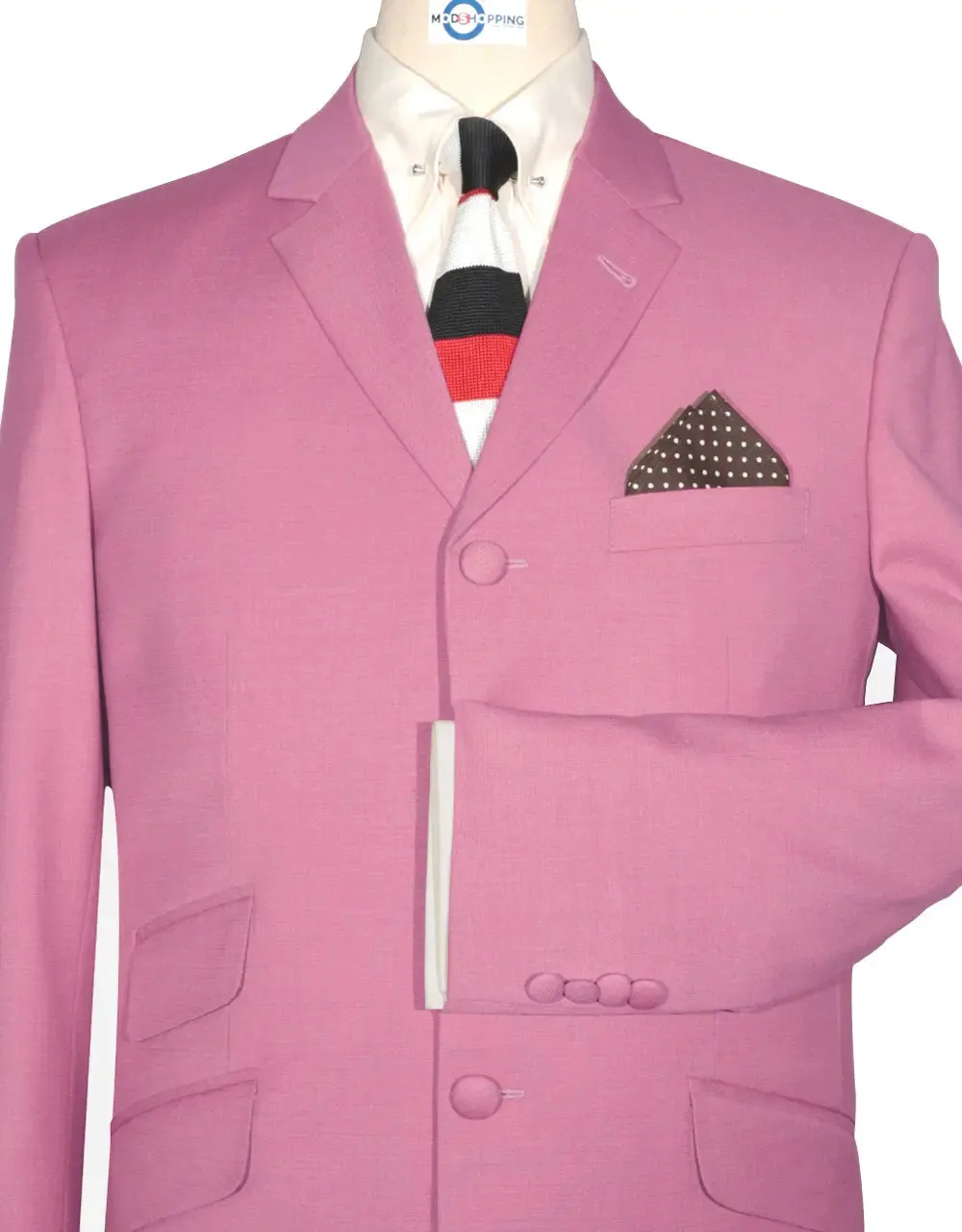 Mod Suit - 60s Vintage Style Hot Pink Suit