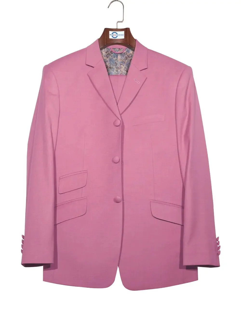 Mod Suit - 60s Vintage Style Hot Pink Suit